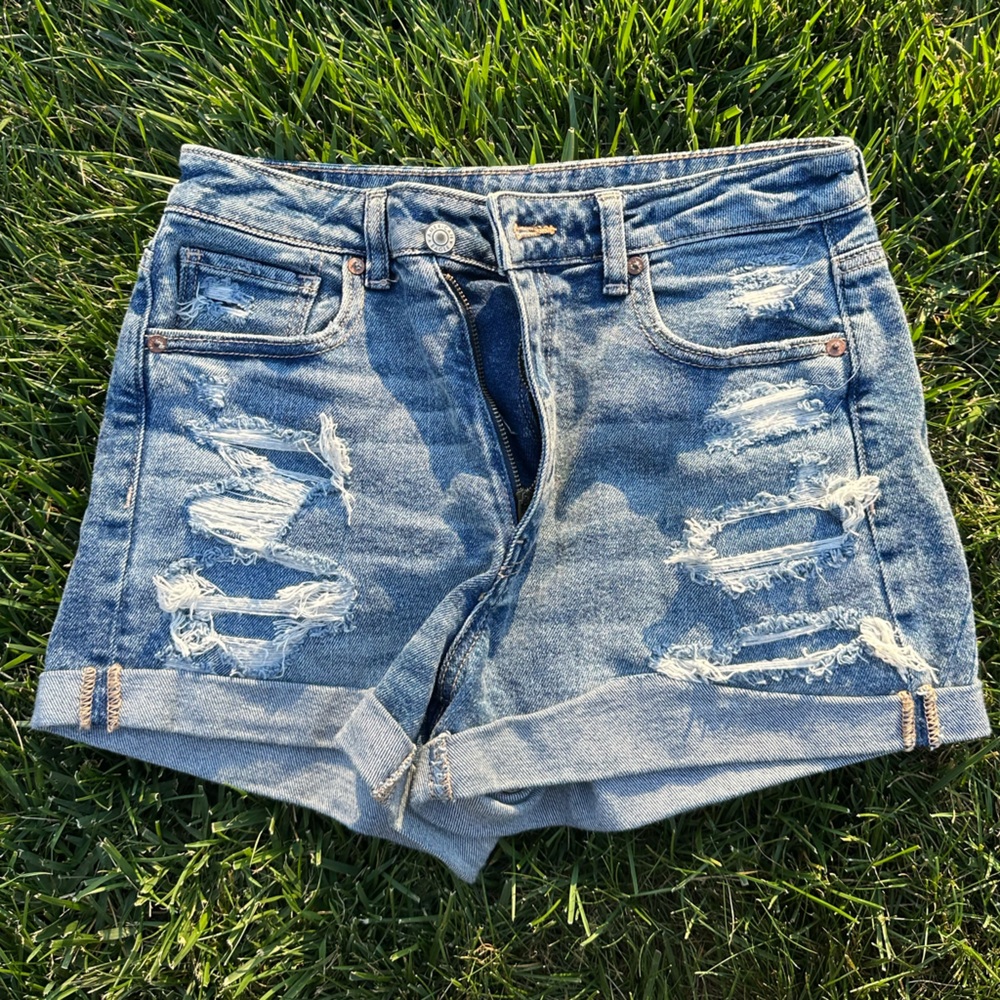 AE Denim Distressed Shorts